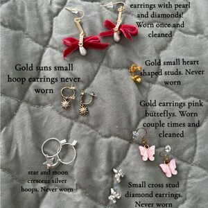 Bundle of earrings (hoops and studs)